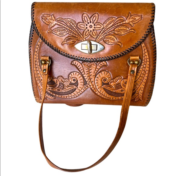 Handbags - Leather Embroidered Handbag Boho Western Medium Size Festival Summer Handmade